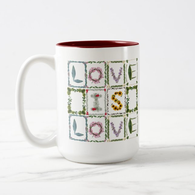 Tasse 2 Couleurs L'amour est l'amour Anniversaire Personnalisable a (Gauche)