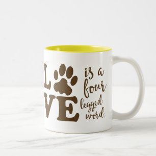 Tasse 2 Couleurs L'amour est un amoureux des animaux à jambes du