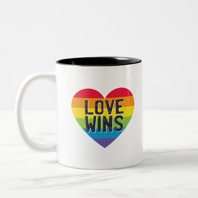 Tasse 2 Couleurs L'amour gagne (Gauche)