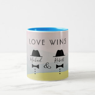 Tasse 2 Couleurs L'amour Gagne Fierté Gay Colorée