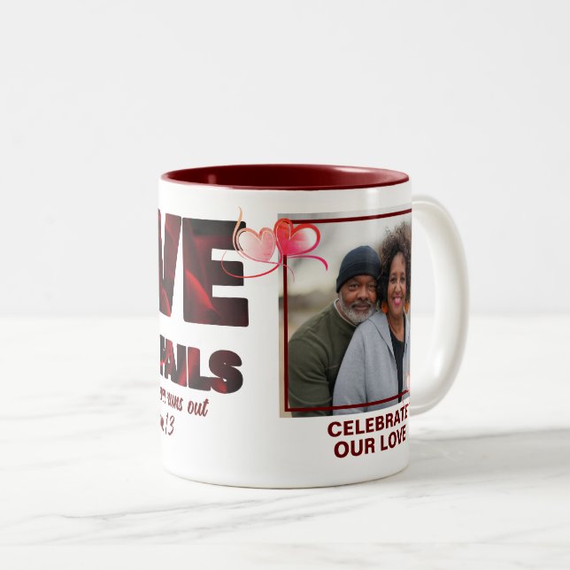 Tasse 2 Couleurs L'AMOUR N'ÉCHEC JAMAIS Photo chrétienne (Devant droit)