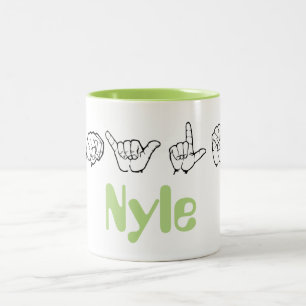 Tasse 2 Couleurs Langue des signes américaine Fingerspelled Nyle