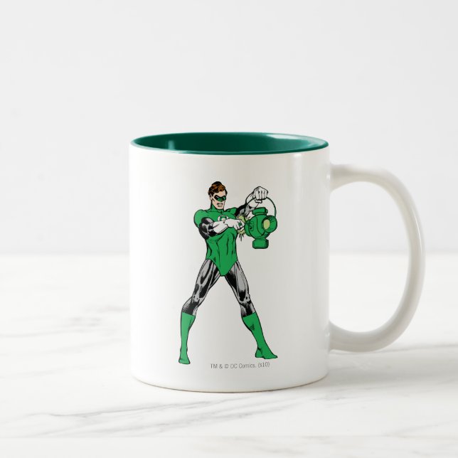 Tasse 2 Couleurs Lanterne verte avec lanterne (Droit)