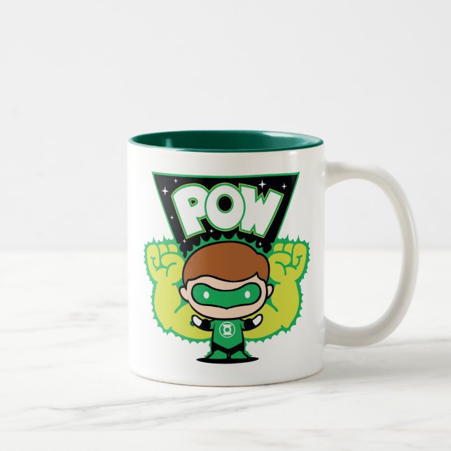 Tasse 2 Couleurs Lanterne verte Chibi Formant Des Poings Géants (Droit)