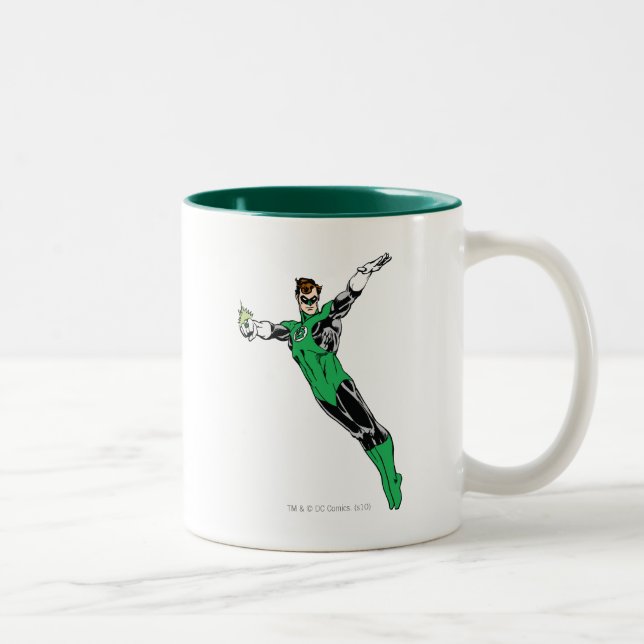 Tasse 2 Couleurs Lanterne verte volée vers le haut (Droit)