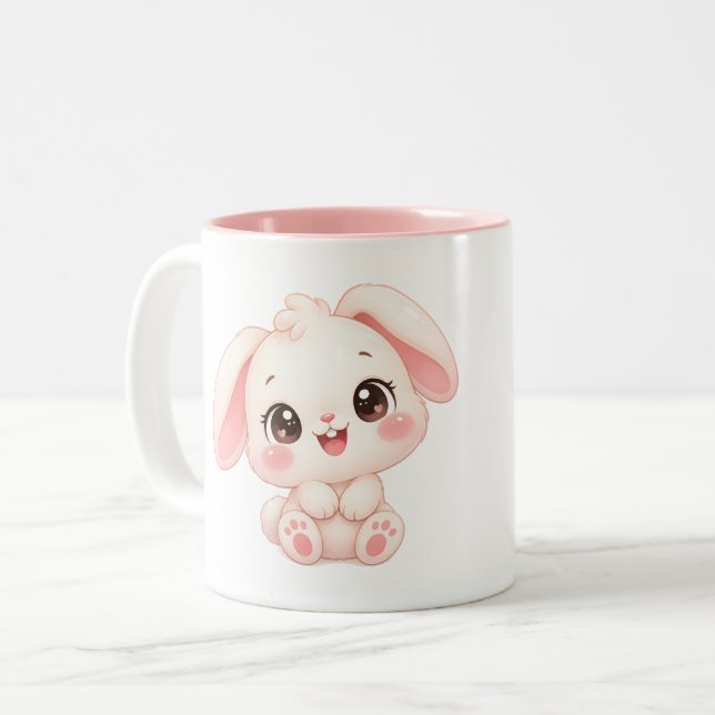 Tasse 2 Couleurs Lapin bébé endormi (Devant gauche)