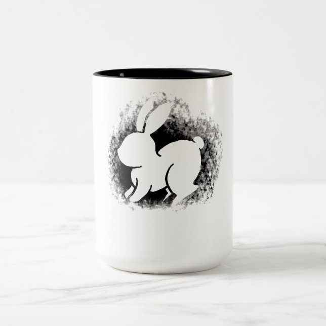 Tasse 2 Couleurs Lapin Blanc (Centre)