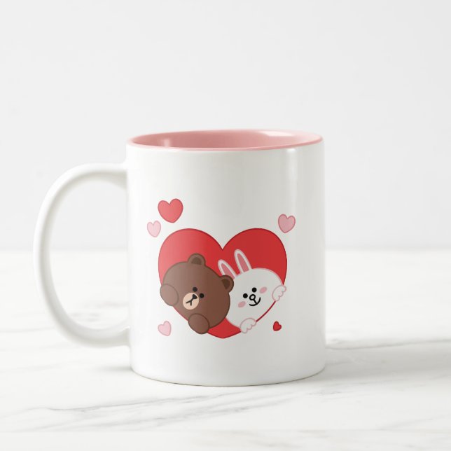 Tasse 2 Couleurs lapin Brown de coni (Gauche)