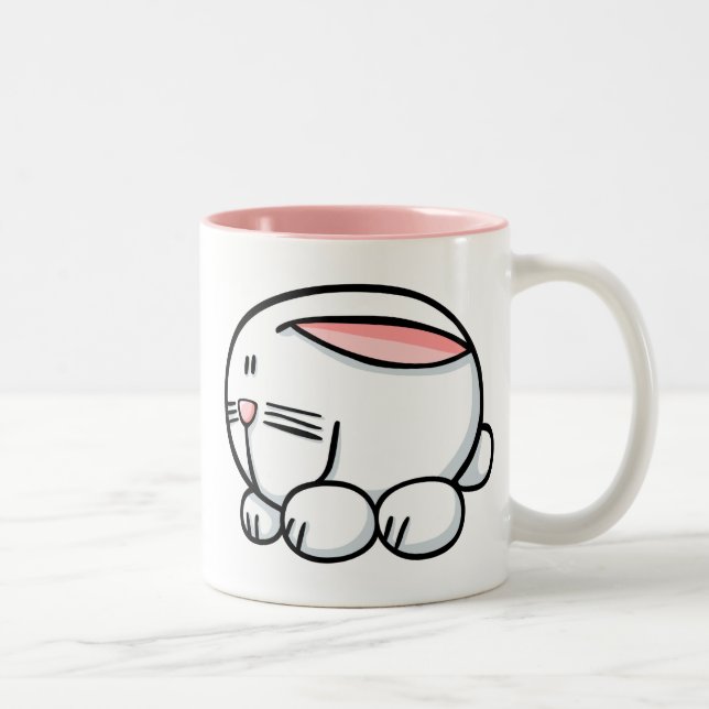 Tasse 2 Couleurs Lapin de bande dessinée (Droit)