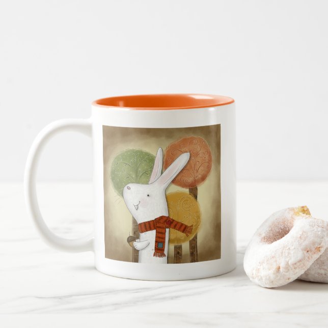 Tasse 2 Couleurs Lapin de bois avec maïs (Avec donut)