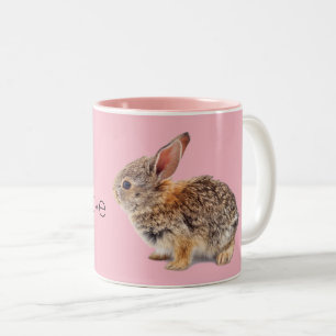 Tasse 2 Couleurs Lapin de lapin de lapins d'amour du rose I