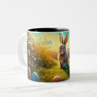 Lapin de Pâques et œufs colorés dans la magie du p