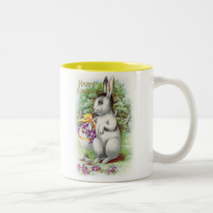 Tasse 2 Couleurs Lapin de Pâques Floral