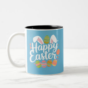 Tasse 2 Couleurs Lapin de Pâques Joyeuses Vacances de l'Œuf 