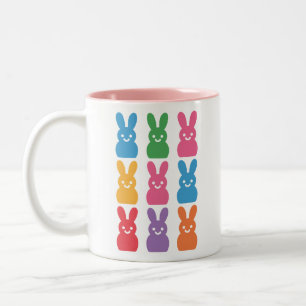 Tasse 2 Couleurs Lapin de Pâques Œufs Carreaux Léopard
