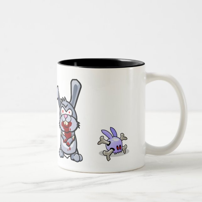 Tasse 2 Couleurs Lapin de zombi (Droit)