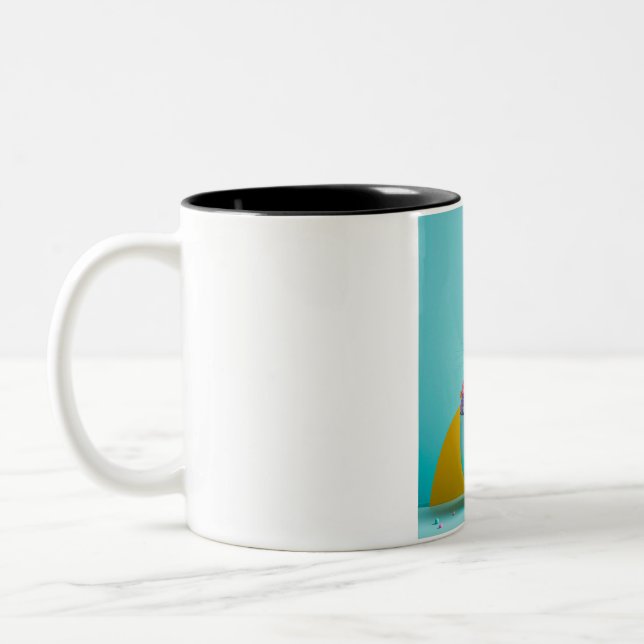 Tasse 2 Couleurs lapin d'oeuf de Pâques (Gauche)