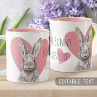 Lapin Lapin Aimer mignon Animal Rose Coeurs Drôle