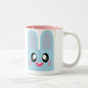 TASSE 2 COULEURS LAPIN MIGNON KAWAII ANIMAL DE PÂQUES TENDRE DOUX
