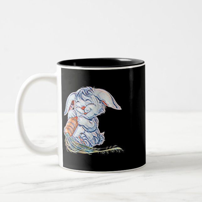 Tasse 2 Couleurs Lapin Motif Rabbit 1 (Gauche)