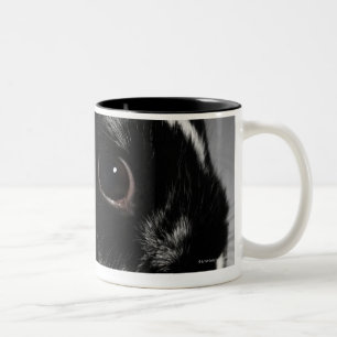 Tasse 2 Couleurs Lapin noir et blanc avec le collier clouté
