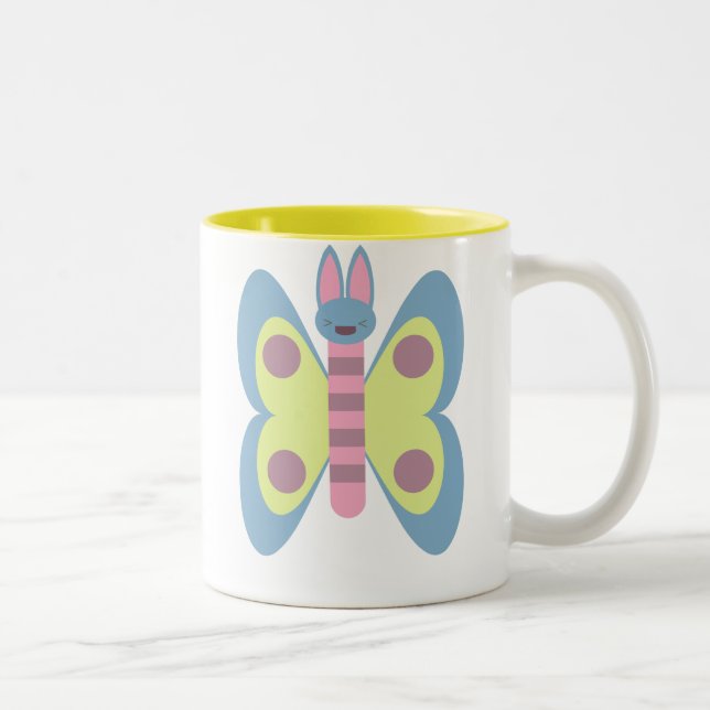 Tasse 2 Couleurs Lapin papillon hybride adorable Kawaii (Droit)