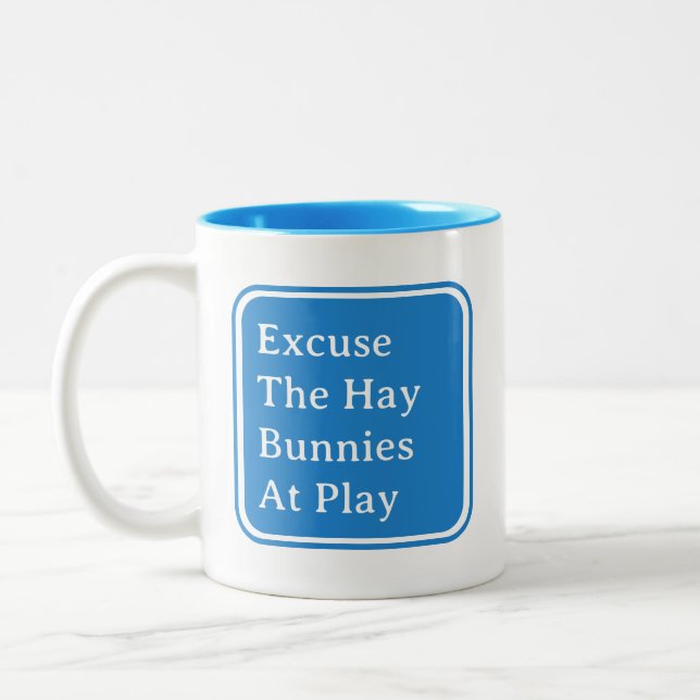 Tasse 2 Couleurs Lapny Papa Drôle Lapin Dit | Bleu (Gauche)