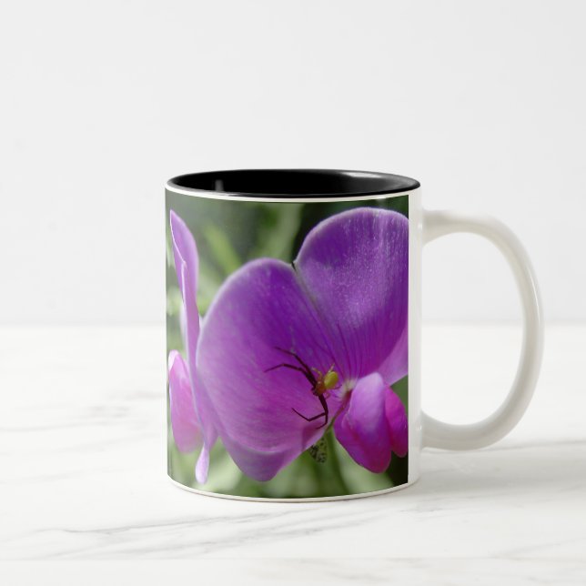 Tasse 2 Couleurs L'araignée et le pois doux (Droit)
