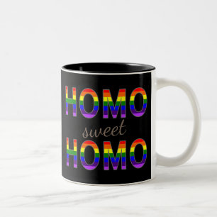 Tasse 2 Couleurs L'arc-en-ciel gai coloré drôle colore le homo doux