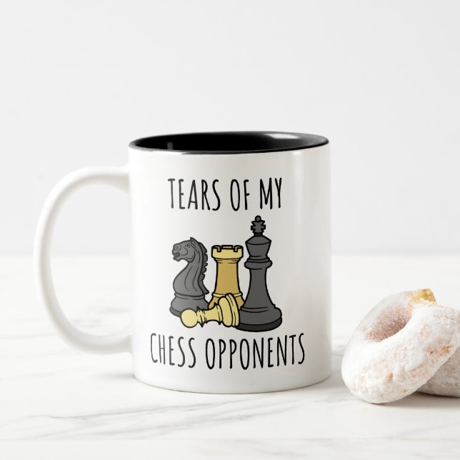 Tasse 2 Couleurs Larmes drôles de mes adversaires d'échecs Échecs (Avec donut)