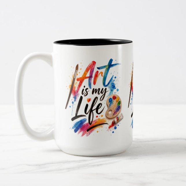 Tasse 2 Couleurs L'art est ma vie (Gauche)