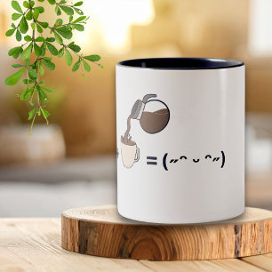 Tasse 2 Couleurs L'art minimaliste « Le café égale une humeur joyeu
