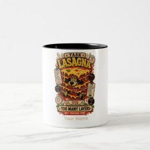Tasse 2 Couleurs Lasagna Personnalisé T-Shirt Drôle Amateur de Nour