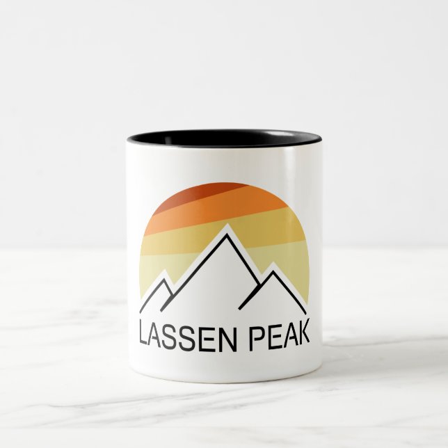 Tasse 2 Couleurs Lassen Peak Californie Rétro (Centre)