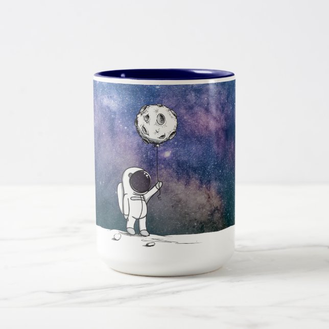 Tasse 2 Couleurs L'astronaute dans l'espace avec le cosmos de (Centre)