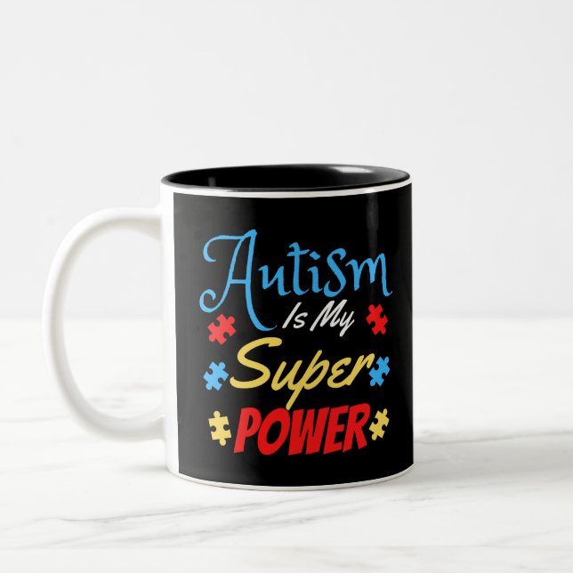 Tasse 2 Couleurs L'autisme est ma superpuissance (Gauche)