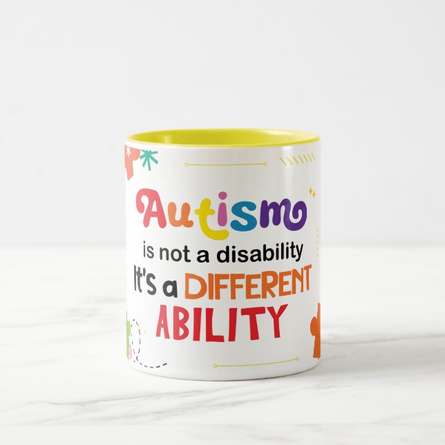 Tasse 2 Couleurs L'autisme n'est pas un handicap (Centre)