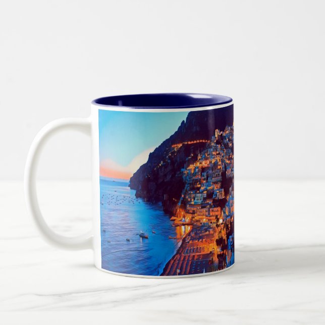 Tasse 2 Couleurs ldp POSITANO Côte Amalfi - coucher de soleil pris  (Gauche)