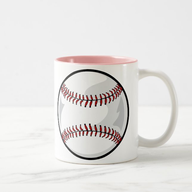 Tasse 2 Couleurs Le base-ball rose (Droit)