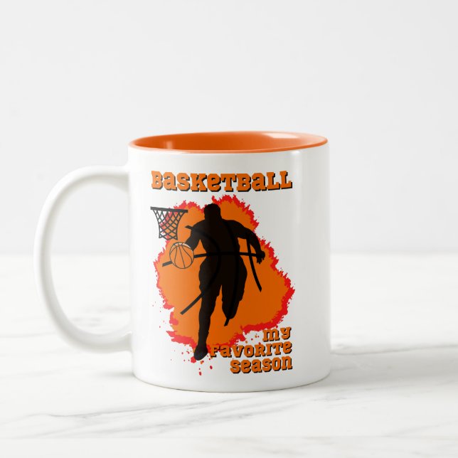 Tasse 2 Couleurs Le Basket Est Ma Saison Préférée (Gauche)