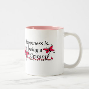 Tasse 2 Couleurs Le bonheur est d'être un papillon Grammy