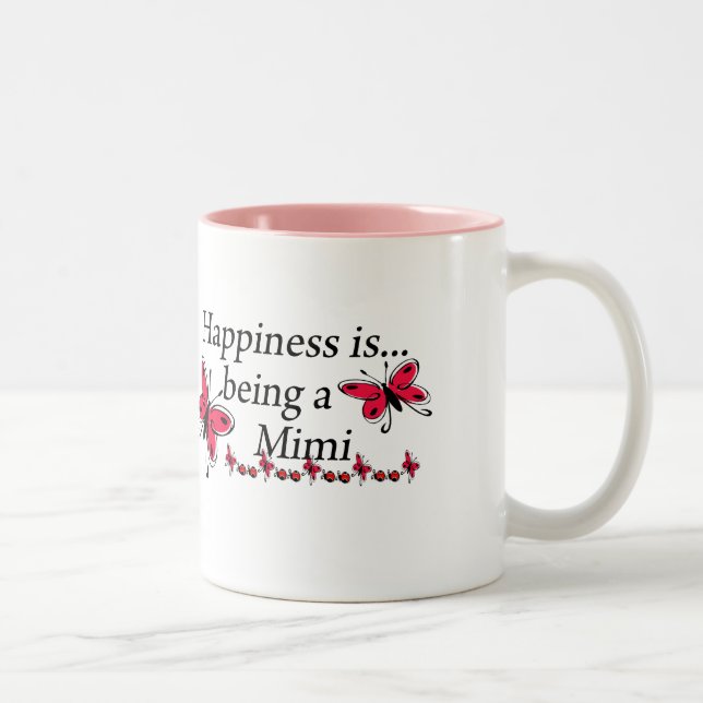 Tasse 2 Couleurs Le bonheur est d'être un papillon Mimi (Droit)