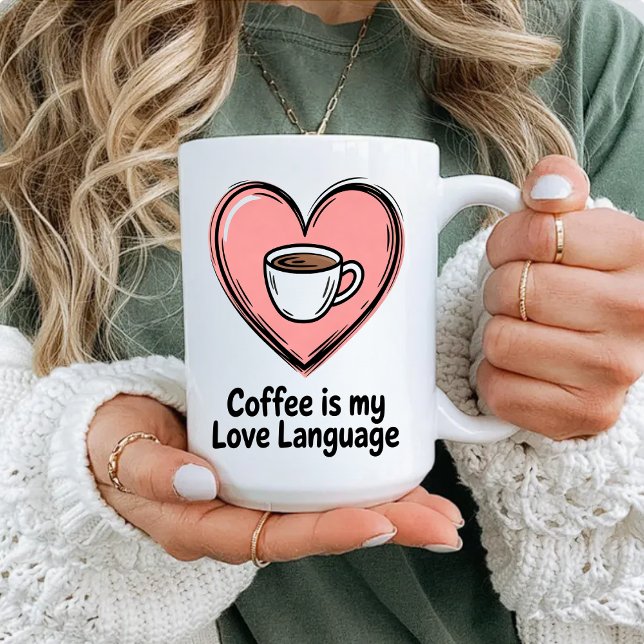 Tasse 2 Couleurs Le café est mon langage d'amour (Créateur téléchargé)