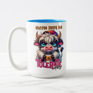 Tasse 2 Couleurs Le café m'aide à tolérer les idiots