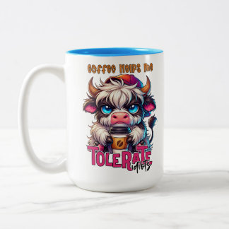 Tasse 2 Couleurs Le café m'aide à tolérer les idiots