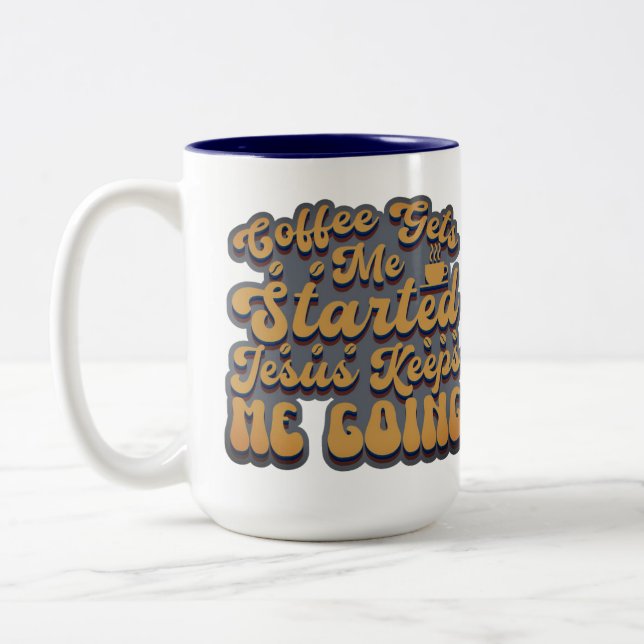 Tasse 2 Couleurs Le Café Me Fait Commencer (Gauche)