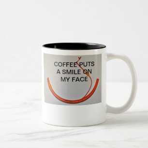 TASSE 2 COULEURS LE CAFÉ MET UN SOURIRE SUR MON VISAGE