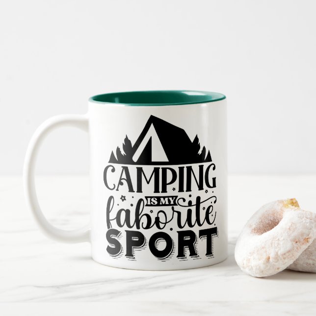 Tasse 2 Couleurs Le Camping Est Mon Sport Préféré (Avec donut)