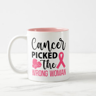 Tasse 2 Couleurs Le cancer a attrapé la mauvaise femme forte dame p