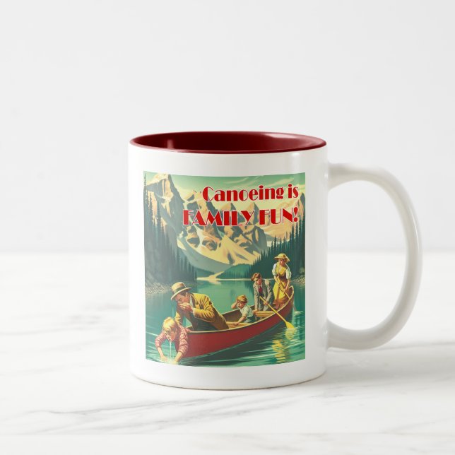 Tasse 2 Couleurs Le Canoë Est Un Plaisir Familial (Droit)
